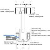 SUPRA Laufschuhgriff links/rechts, Glasstrke 8, Kunststoff silberfarbig