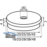 QuickClick Einsatz ULTRASOFT zum Eindrcken  40 mm, Kunststoff natur