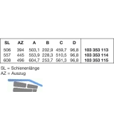 ACCURIDE 1432 Beschlgegrt., Lnge 608 mm, Stahl schwarz chromatiert