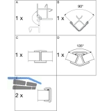 Ganitur Sockelblendenprofil- Zubehr; H: 150mm; alu natur foliert