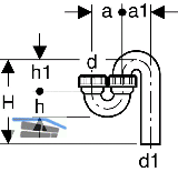 Geberit PE Siphon Einlauf und Auslauf