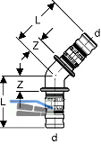 Geberit Mepla Winkel 45 Grad d 26mm