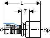 Geberit Mepla bergang d 26mmx3/4"IG
