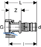 Geberit Mepla Pressnippel flachdichtend