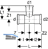 Geberit Mapress C-Stahl T-Stck mit