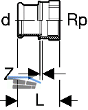 Geberit Mapress C-Stahl bergangsmuffe