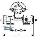 Geberit PushFit Anschluss T-Stck aus MS