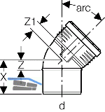 Geberit Bogen PP-MD 45G d75