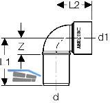 Geberit Siphonbogen PP-MD d32/46 390083