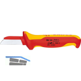 KNIPEX Kabelmesser VDE 9854, gerade Schneide mit KS-R�cken Klinge 50 mm L=190 mm