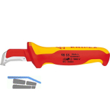 KNIPEX Kabelmesser VDE 9855, Hakenklinge, Gleitschuh, Klingenl�nge 38mm, L=180mm