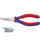 KNIPEX Elektronik Greifzange 3582 DIN 9655 flach-rund Backen 45�, 2K, L=145 mm