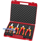 KNIPEX Zangen-Set VDE 4-tlg.Kombi-,Flachrund-, Abisolierzange, Seitenschneider