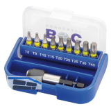BOHRCRAFT Bit Satz Torx� mit Bithalter 10-teilig in Box farbliche Kennzeichnung