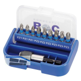 BOHRCRAFT Bit Satz Pozidriv mit Bithalter 10-teilig Box farbliche Kennzeichnung