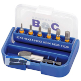 BOHRCRAFT Bit Satz Sechskant mit Bithalter 7-teilig Box farbliche Kennzeichnung