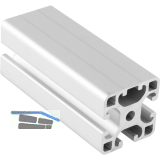 Aluminium Nutprofil ISP Nut 8 L41 leicht 40 x 40 mm 3 Nuten