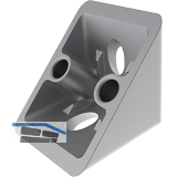 FATH Zinkwinkel I 40 x 40 mm pulverbeschichtet alufarbig inkl. Abdeckkappe Nut 8