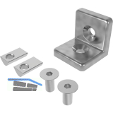 FATH Verbindungswinkel 40 x 40 mm pulverbeschichtet alufarbig Nut 8 - Set
