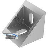 FATH Zinkwinkel 40 x 40 mm pulverbeschichtet alufarbig flach Nut 8