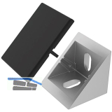 FATH Zinkwinkel 40 mm pulverbeschichtet alufarbig inkl. Abdeckkappe Nut 8