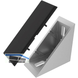 FATH Zinkwinkel 40 x 80 mm pulverbeschichtet alufarbig inkl. Abdeckkappe Nut 8