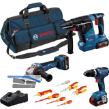 BOSCH Akku-Set GSB + GBH + GWS + Werkzeugset 18 Volt / 3 St�ck 5Ah