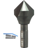 ALPEN Kegelsenker u. Entgratsenker BIT Z=3 90 Grad HSS M5 1/4"Sechskantschaft