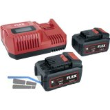 FLEX Akku-Starterset 55 R 18 Volt / 2x 5,0 Ah Akkus und Ladeger�t
