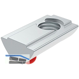 FATH Nutenstein Nut 8 einschwenkbar mit F�hrungssteg und Federkugel M6 Rot