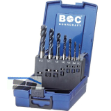 BOHRCRAFT Maschinengewindebohrer-Satz M3-M12 HSS-E TIN 40� RSP 7-teilig
