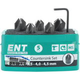 ENT Kegelsenker-Satz HSS-G 90 Grad � 2,5 / 3 / 3,5 / 4 / 4,5 mm 5-teilig