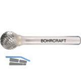BOHRCRAFT HM-Fr�sstift Form D Kugel Kopf � 12 mm L�nge 10 mm Zahnung Z3-X