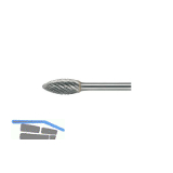 LUKAS HM-Fr�sstift Form H Flamme Kopf � 8 mm L�nge 20 mm Zahnung 7