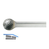 LUKAS HM-Fr�sstift Form D Kugel Kopf � 6 mm L�nge 5 mm Zahnung 7