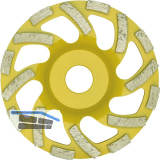 DIEWE Diamant Trockenschleifteller New Fan Cup Gelb 125 x 22 x 22.23 mm