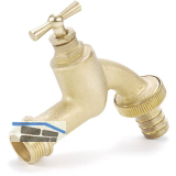 REHAU Wasserhahn mit Schraubverschluss 1/2 Zoll, Messing matt verchromt