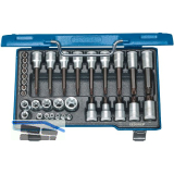 GEDORE Steckschl�ssel-Satz 19TX 20 1/2"u. 1/4"vierkant Torx� 34-teilig