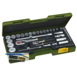 PROXXON Steckschl�ssel-Satz 1/4"+1/2"vierkant mit Umschaltknarre 65-teilig