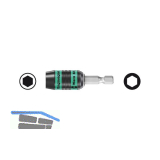 WERA Universal Bithalter Rapidaptor 887/4RR mit Ringmagnet 1/4"sechskant 57 mm