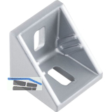 FATH Zinkwinkel 30 x 30 mm pulverbeschichtet alufarbig Nut 6