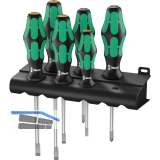 WERA Schraubendreher-Satz 334/355/6+Rack Schlitz/Pozidriv 6-teilig