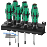 WERA Schraubendreher-Satz 335/350/367/7+Rack Schlitz/PZ/PH/Torx�7-tlg