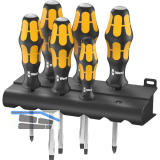 WERA Schraubendreher-Satz 932/6+Rack Schlitz/Phillips 6-teilig