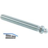 FATH Gewindestange f�r Gelenkstellfu� metrisch Kugel 15 M16 x 66 mm