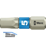 WERA Bit-Einsatz Edelstahl 3840/1TS 1/4"sechskant 5.0/25 mm Innensechskant