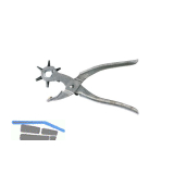 Revolverlochzange vernickelt mit sechs Pfeifen 220 mm