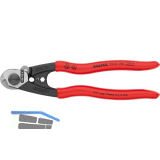 KNIPEX Drahtseilschere 9561 f�r Draht/Kabel bis 7mm, KS-Griff, poliert, L=190 mm