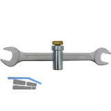 Sanit�r-Schraubenschl�ssel mit Gewinde M10 Schl�sselweite 17x19 mm