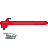 KNIPEX Umschaltknarre isoliert 9841 mit Vierkant 1/2", links/rechts umschaltbar